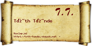 Tóth Tünde névjegykártya