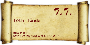 Tóth Tünde névjegykártya